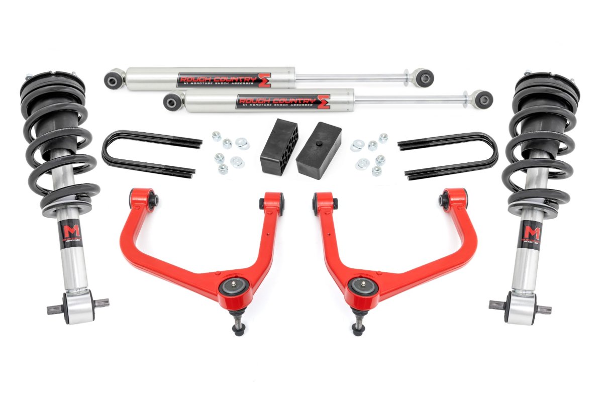 GMC Sierra 1500 Suspension Lift Kit - Front + Rear - Rough Country - 3.5 Inch Lift | Mono Leaf Rear | M1 Struts/M1 - '19-'24